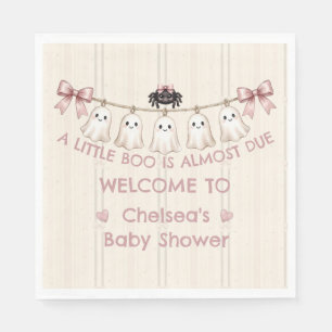 Serviette En Papier Un petit Boo est presque dû Ruban rose Fantôme