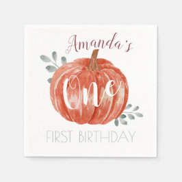 Serviette En Papier Un petit Citrouille 1er anniversaire