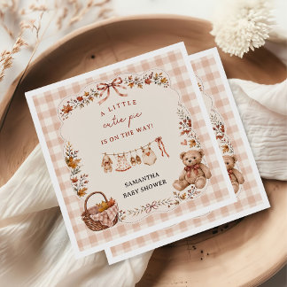 Serviette En Papier Un petit Cutie Pie est en route Baby shower