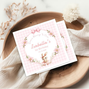 Serviette En Papier Un petit lapin fête son premier anniversaire