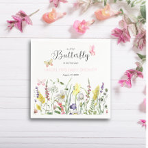 Un Petit Papier Baby shower Floral Papier Napkin