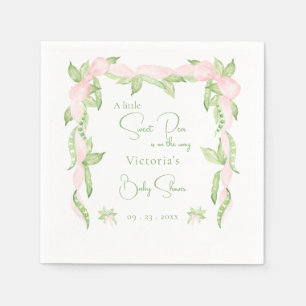 Serviette En Papier Un Petit Petit Baby shower De Fille Rose Pea Douce