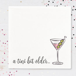 Serviette En Papier Un peu plus âgé, martini dessiné à la main pour an