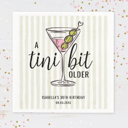 Serviette En Papier Un peu plus âgé, Martini Thème Anniversaire