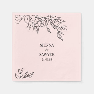 Serviette En Papier Un Posy De Cocktails Mariages Rose Blush Napkins