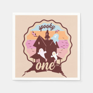 Serviette En Papier Un premier anniversaire Halloween Spooky One Ghost