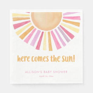 Serviette En Papier Un soleil brillant vient ici le baby shower du sol