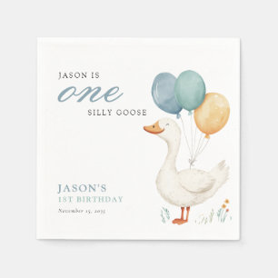 Serviette En Papier Un sot Goose Boy 1er anniversaire