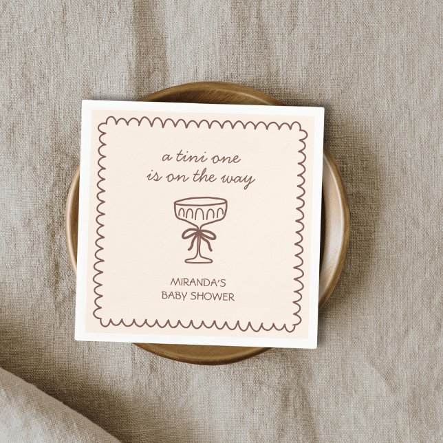 Serviette En Papier Un Tini Sur Le Chemin Baby shower Espresso Martini (A Tini One On The Way Espresso Martini Baby Shower Napkins)