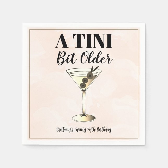 Serviette En Papier Un Tini Un Peu Plus Ancien Cocktail Moderne Annive (Devant)