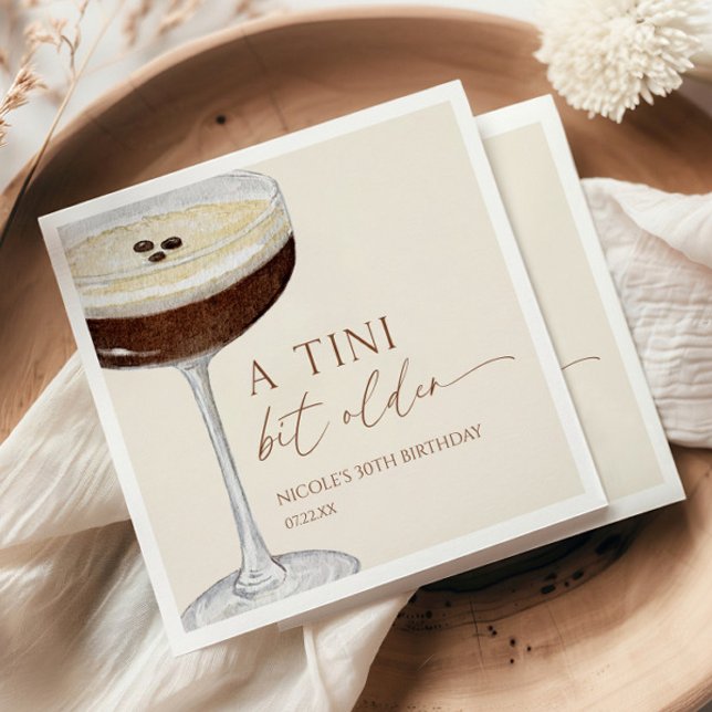 Serviette En Papier Un Tini Un Peu Plus Ancien Expresso Martini Annive (Créateur téléchargé)