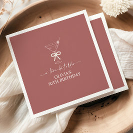 Serviette En Papier Un Tini Un Peu Plus Ancien Martini Thème Anniversa