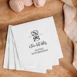 Serviette En Papier Un Tini Un Peu Plus Ancien Martini Thème Anniversa