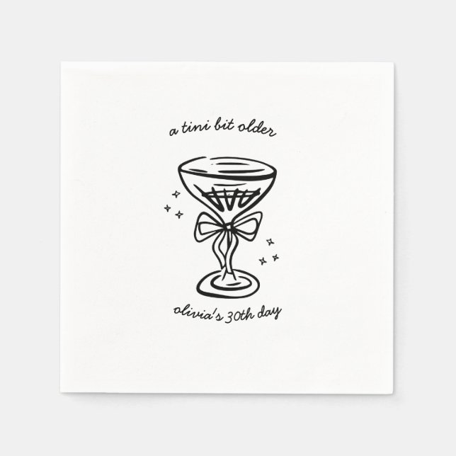 Serviette En Papier Un Tini Un Peu Plus Anniversaire (Devant)