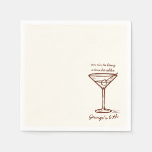 Serviette En Papier Un Tini Un Peu Plus Vieux Martini Verre Anniversai