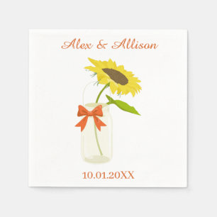 Serviette En Papier Un tournesol dans un bocal de mason