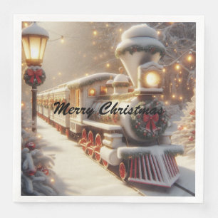 Serviette En Papier Un train de Noël magique pour Wonderland