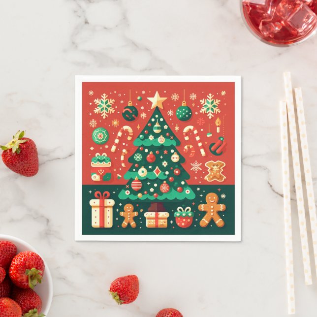 Serviette En Papier Un très joyeux Noël (En situation)