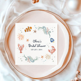 Serviette En Papier Under the Sea She's a Catch Bridal Shower Cocktail