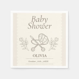 Serviette En Papier Une aventure à la poussette | Bébé neutre par sexe