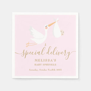 Serviette En Papier Une Baby Shower/Distribution Bébé Cigogne Livraiso