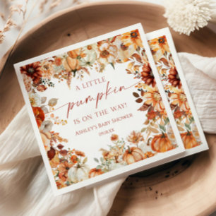 Serviette En Papier Une Baby Shower Florale Rustique A Little Pumpkin