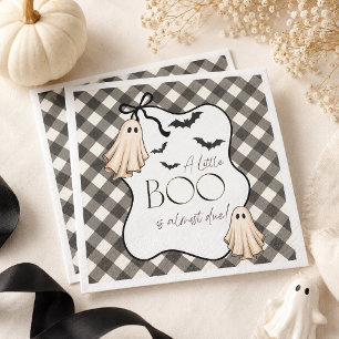 Serviette En Papier Une Baby Shower Halloween à carreaux Un Petit Chou