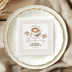 Serviette En Papier Une Baby Shower sur le thème du café en préparatio