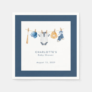 Serviette En Papier Une Baby Shower 'Un Petit Batteur' de Baseball sur