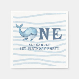 Serviette En Papier UNE BALEINE 1er anniversaire sous la mer
