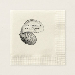 Serviette En Papier Une coquille d'huître avec l'énonciation "le mon