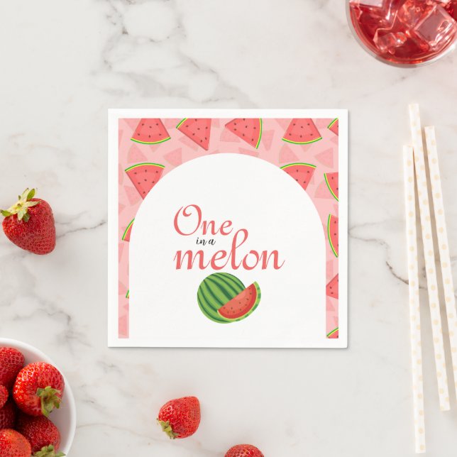 Serviette En Papier Une Dans Une Pastèque Melon (En situation)
