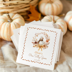 Serviette En Papier Une drôle d'oie Rustique Automne 1er Anniversaire