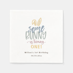 Serviette En Papier Une fête d'anniversaire de lapin