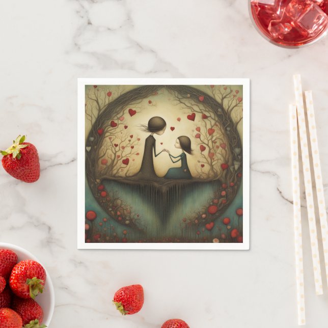 Serviette En Papier Une Fille Amour (En situation)