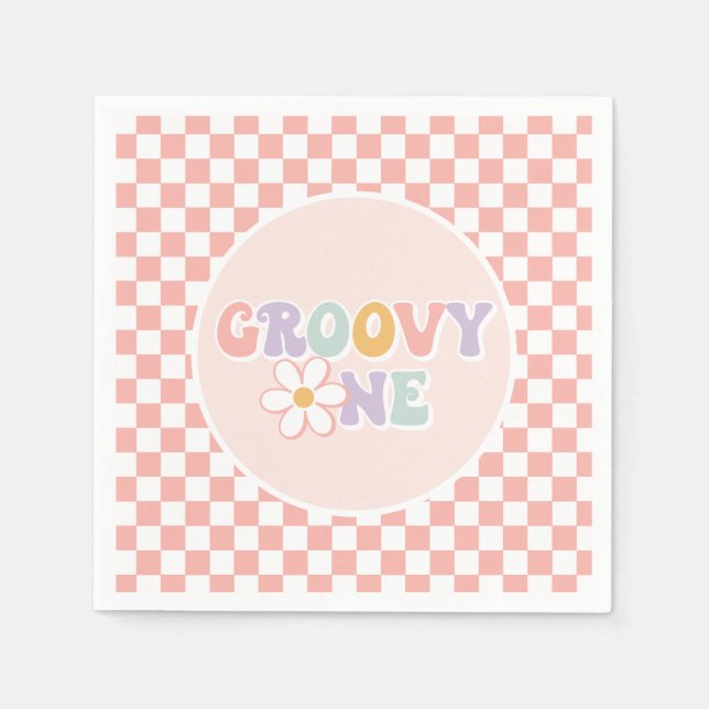 Serviette En Papier Une fille Super Pink Daisy Checker (Devant)