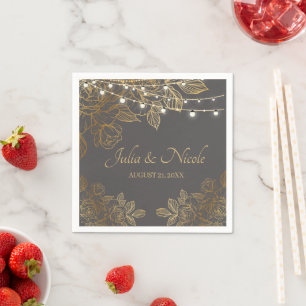 Serviette En Papier "Une histoire d'amour se déroule : notre Mariage