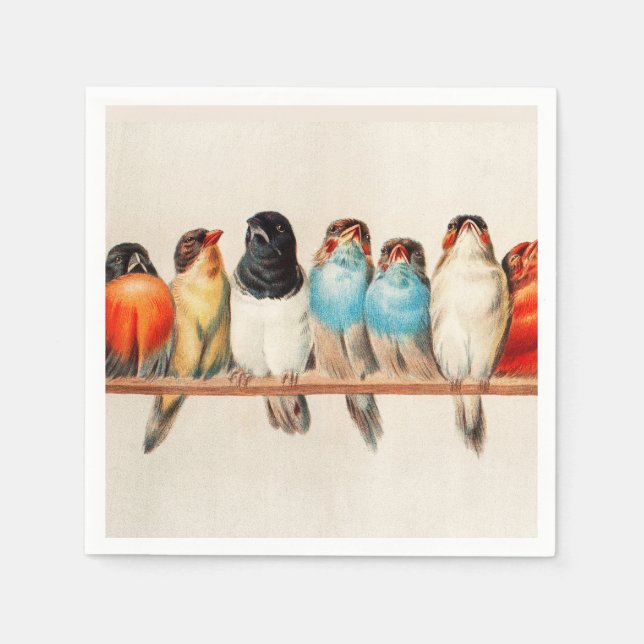 Serviette En Papier Une perche d'oiseaux par Hector Giacomelli (Devant)