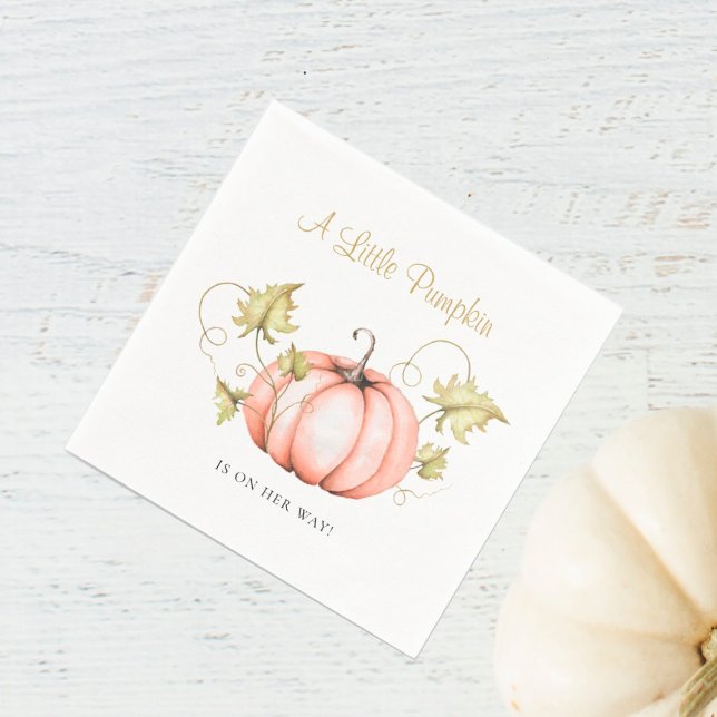 Serviette En Papier Une petite aquarelle Baby shower Citrouille (I wish you happiness!!!)