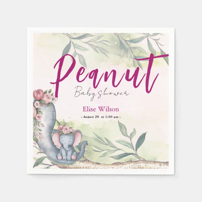 Serviette En Papier Une petite cacahuète est en route (Devant)