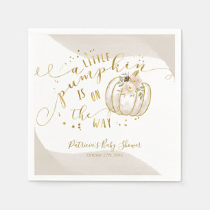 Serviette En Papier Une petite citrouille arrive Élégante Baby Shower