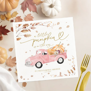 Serviette En Papier Une petite citrouille est en route Baby Shower