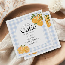 Une petite cutie orange gingham bébé citrus Shower