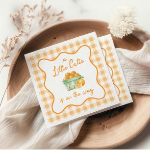 Serviette En Papier Une petite mignonne baby shower orange