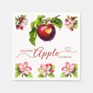 Serviette En Papier Une petite pomme est en route Baby Shower d'auto
