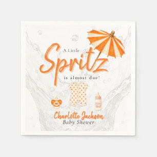 Serviette En Papier Une petite Spritz Baby Shower points orange