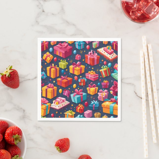 Serviette En Papier Une pluie de cadeaux (En situation)