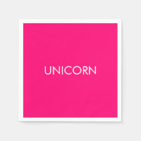 "Unicorn" minimaliste fuchsia rose chaud papier bl