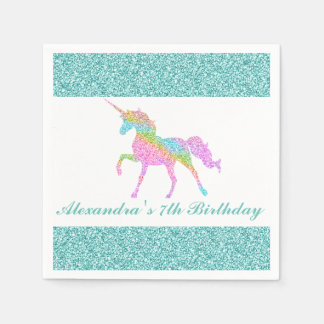 Serviette En Papier Unicorne personnalisée Anniversaire Napkin