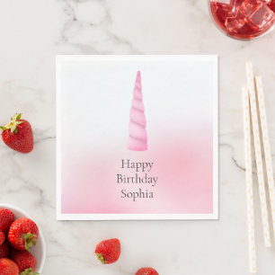 Serviette En Papier Unicorne rose blanc